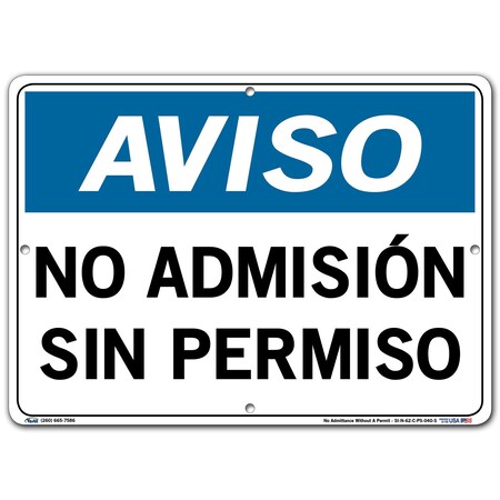Vestil Polystyrene Sign, 10-1/2" Height, 14-1/2" Width, Polystyrene, Rectangle, Spanish SI-N-62-C-PS-040-S